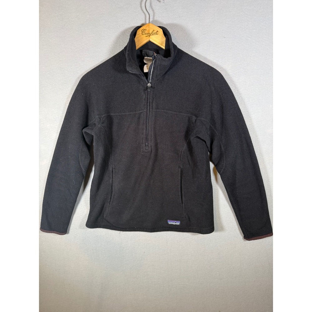 Patagonia Synchilla Fleece Quarter Zip Pullover Black Womens S Gorpcore 25741 F7